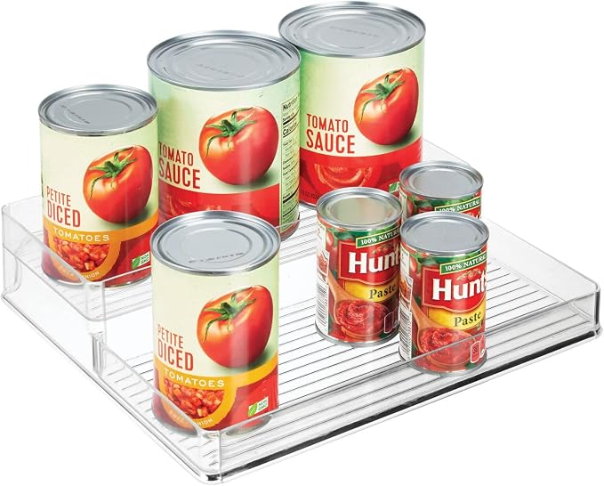 mDesign Plastic Kitchen Food Storage Organizer Shelves, Spice Rack Holder by mDesign