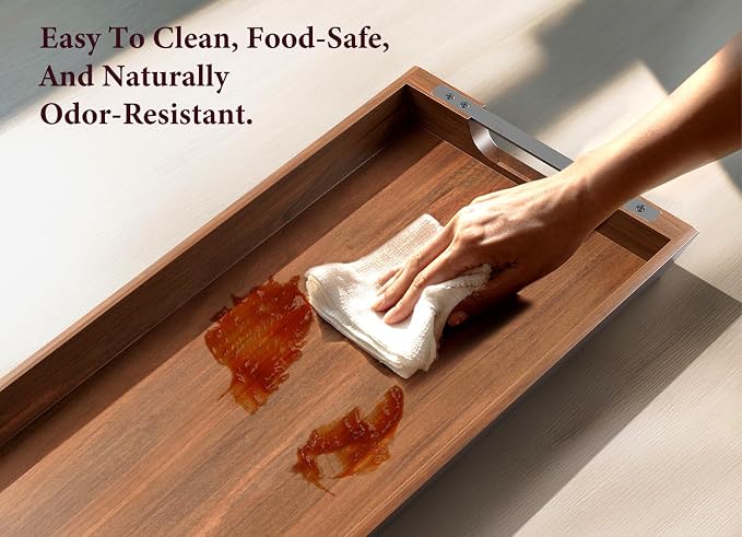 Large Acacia Wood Serving Tray - Image 7