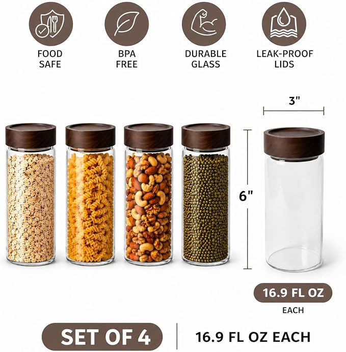 Wide Mouth Glass Storage Jars - Image 2