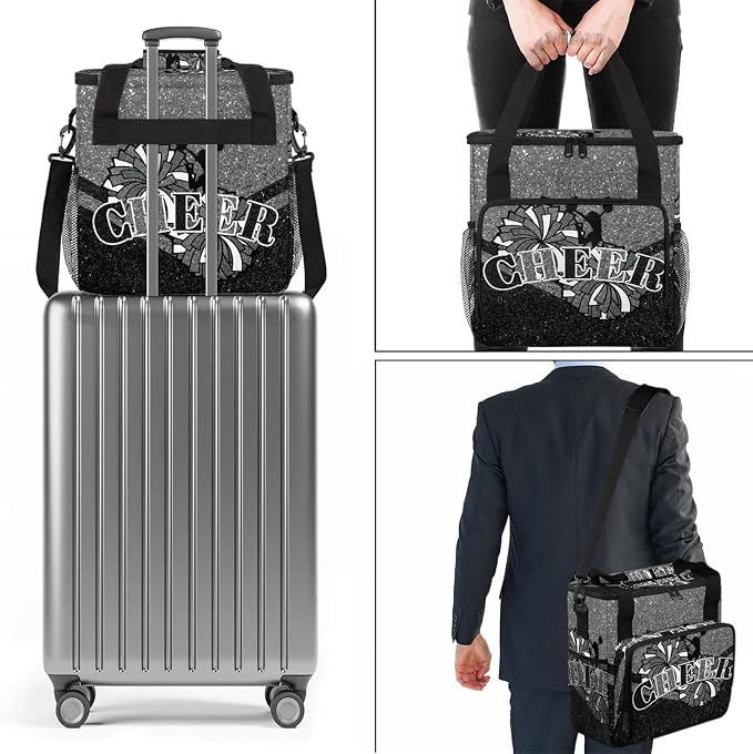 Cheer Black Grey Coffee Maker Carring Bag, Large Insulated Storage Organizer - Image 7