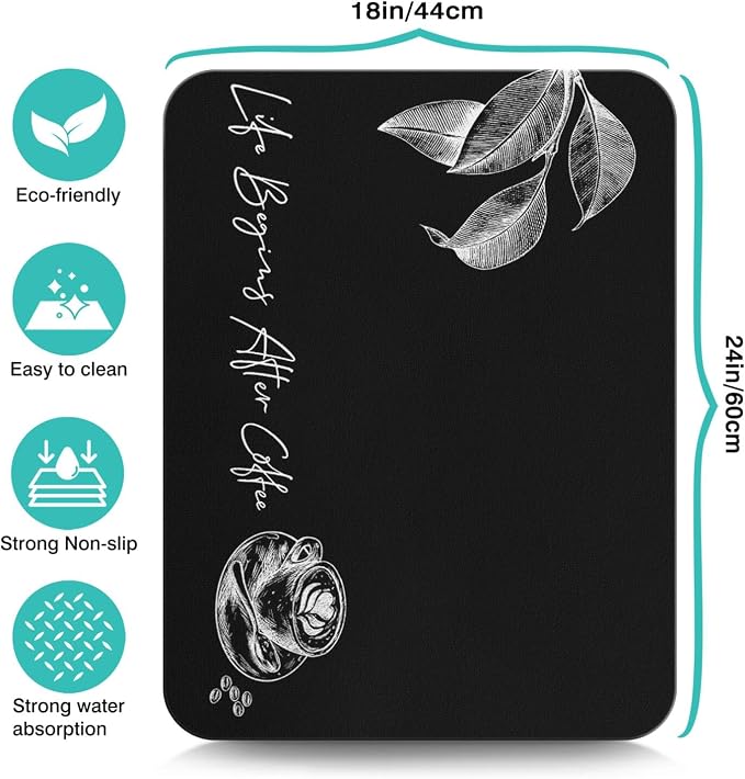 Coffee Mat - Fashion Absorbent Drying Mat Waterproof Protects Kitchen - Maker - Image 5
