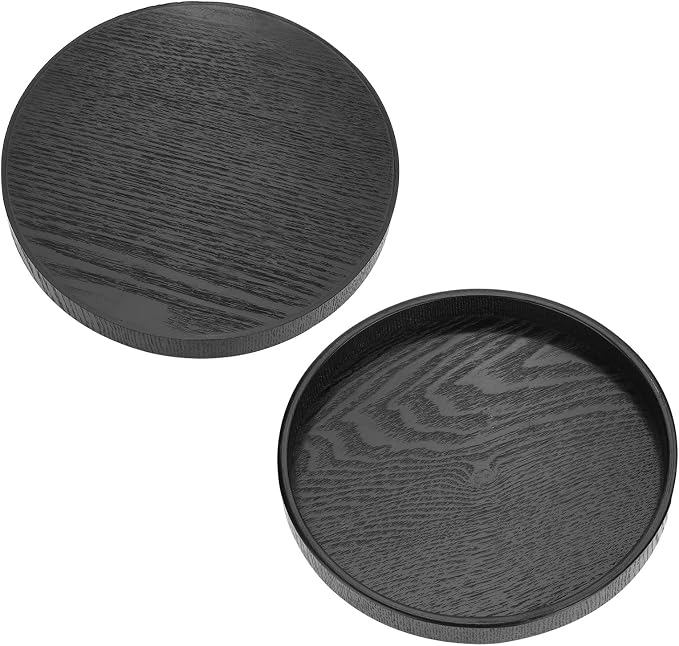 Yinhing Round Tray, Coffee Table Tray Food Meals Serving Plate Restaurant Wood - Image 9