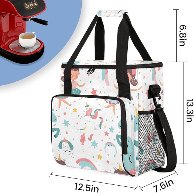 Cute Ballerina Unicorn Coffee Maker Carring Bag, Large Insulated Storage - Image 2