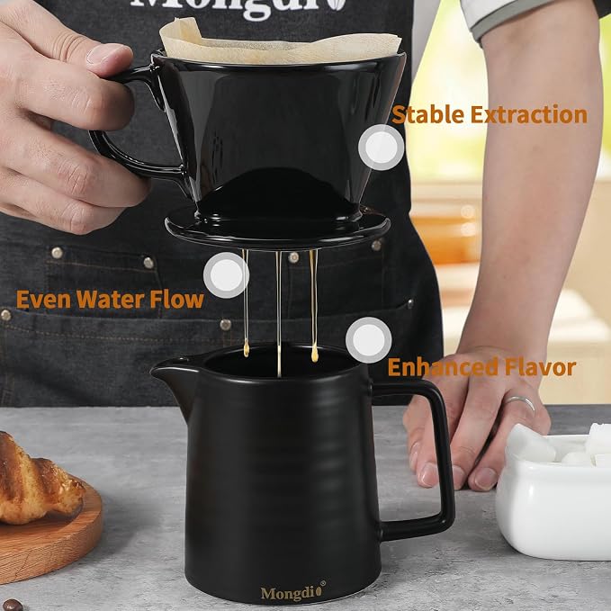 Mongdio Pour Over Coffee Maker, Ceramic Pour Over Dripper, Coffee Pour Over - Image 3