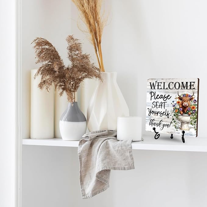 Highland Bull Bathroom Decor Sign - Image 5