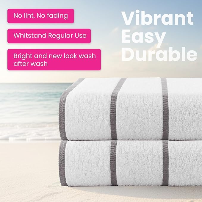 CASA COPENHAGEN Cabana Pool 2Pcs 100% Egyptian Cotton XL Designer Bathsheet - Image 2