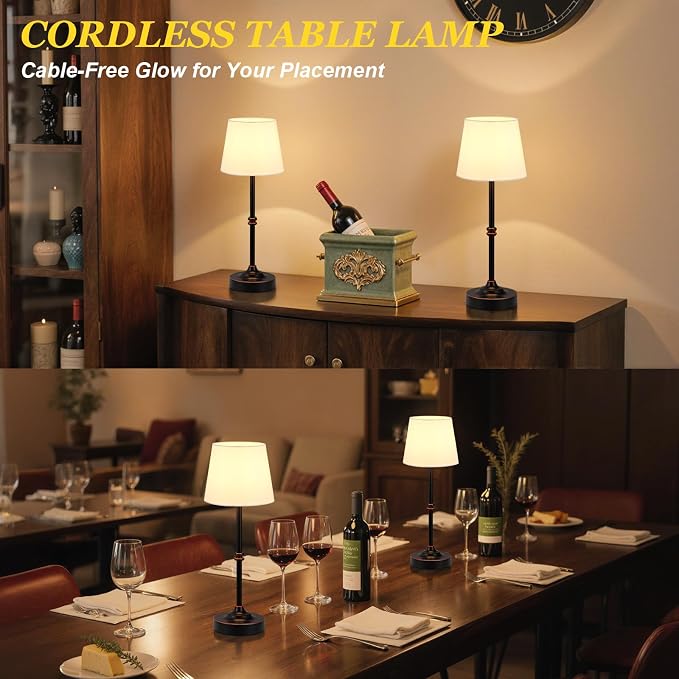Kakanuo Rechargeable Cordless Table Lamp Antique Black - Image 6