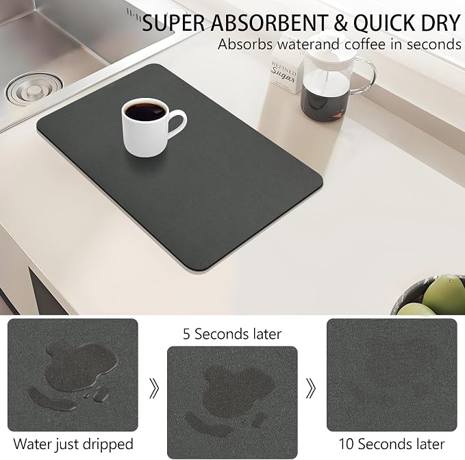 2-Pack Coffee Bar Mats Set for Countertop, Kitchen Counter Mat Fits Under - Image 3