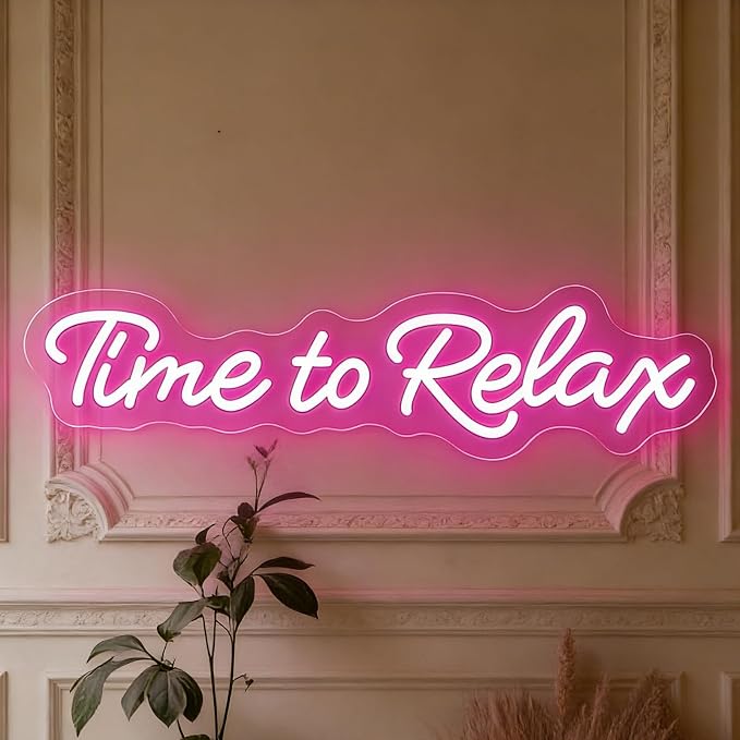 Time To Relax Neon Sign Light Up Dimmable Relaxation Sign USB Powered Relax LED by Unknown
