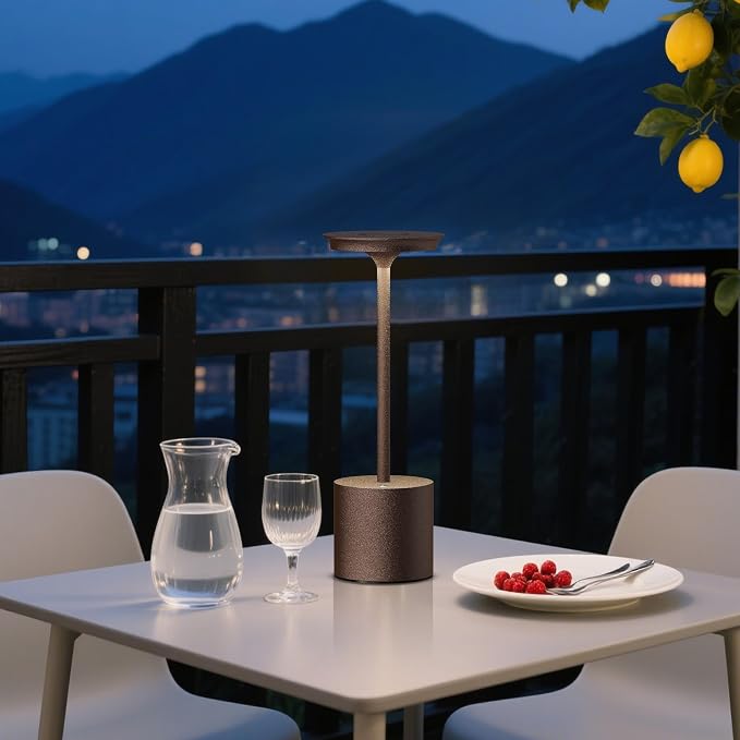 Rechargeable Cordless Metal Table Lamp, IP54 Waterproof, 6000mAh Battery - Image 5