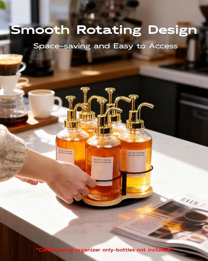 Rotating Coffee Syrup Organizer, Syrup Bottle Holder - Image 4
