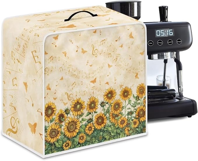 Sunflower Design Coffee Machine Covers Folding Covers by Kathyboom