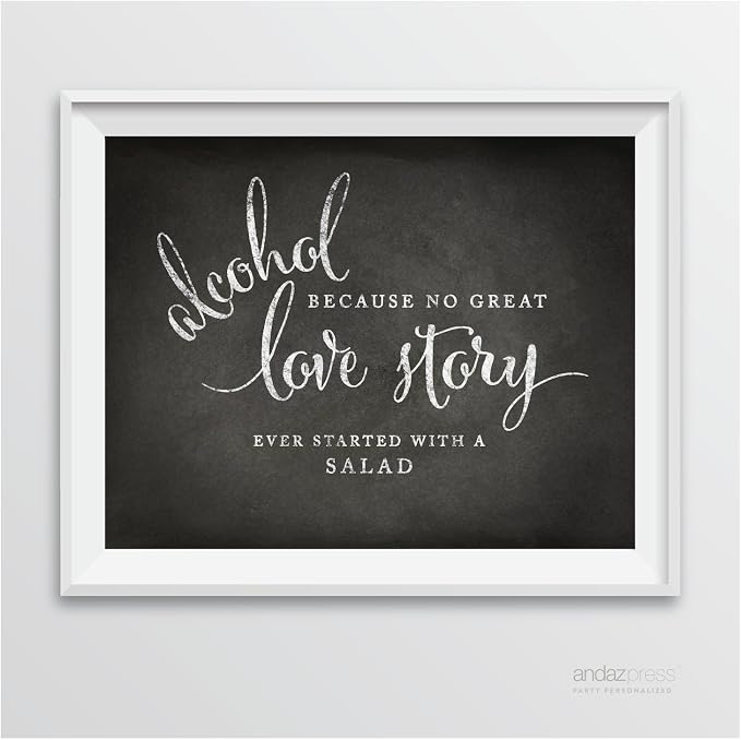 Andaz Press Wedding Party Signs, Vintage Chalkboard Print, 8.5-inch x 11-inch by AndazPress