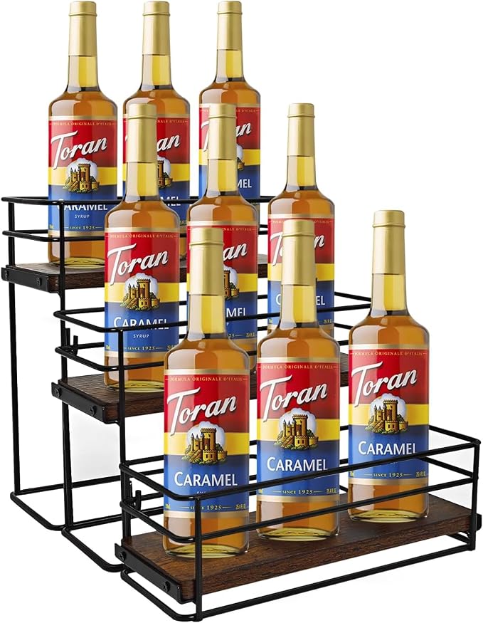 9 Bottle Coffee Syrup Rack Organizer 3 Tier Syrup Holder Stand by Unknown