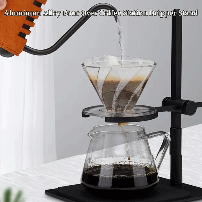 AUNMAS Pour Over Coffee Stand, Aluminum Alloy Adjustable Dripper Station - Image 6