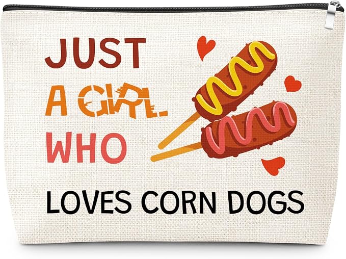 Emotional Support Hot Dogs Makeup Bag Corn Dogs Lover Gift by Gfhzdmf