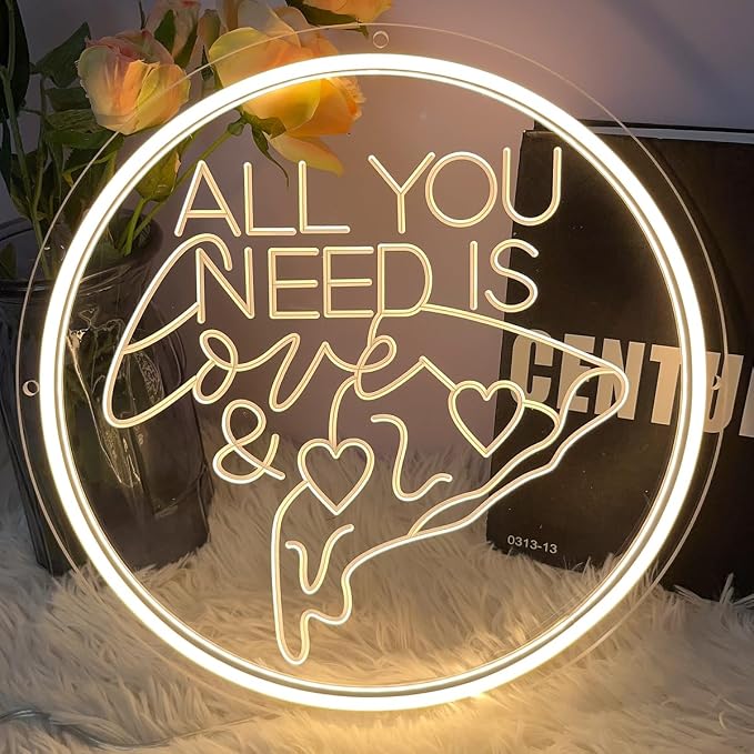 All You Need Is Love &Pizza Neon Sign - Image 3