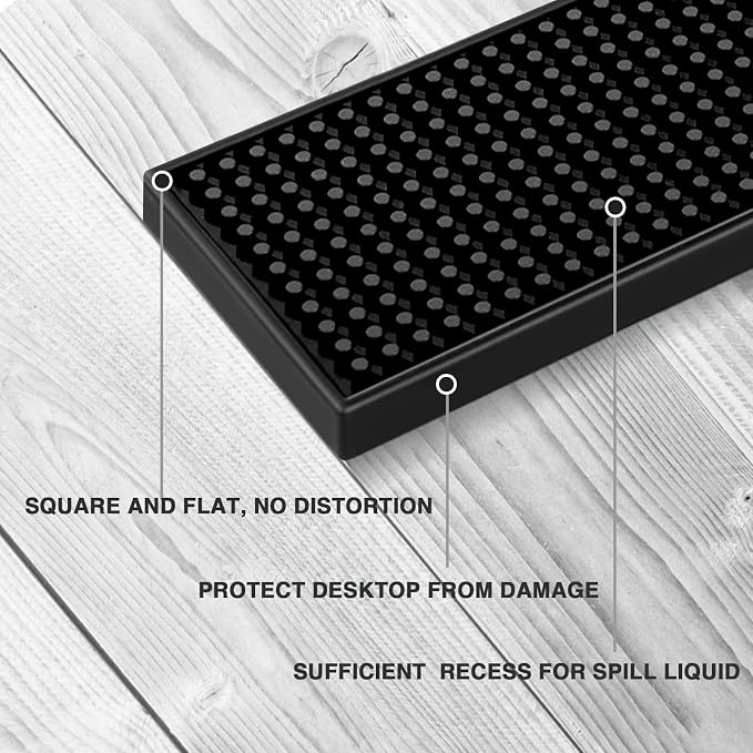 BARsics 17.5x3.5 inches Long PVC Bar Rail Mat Non-Slip Serving Spill Mat - Image 3