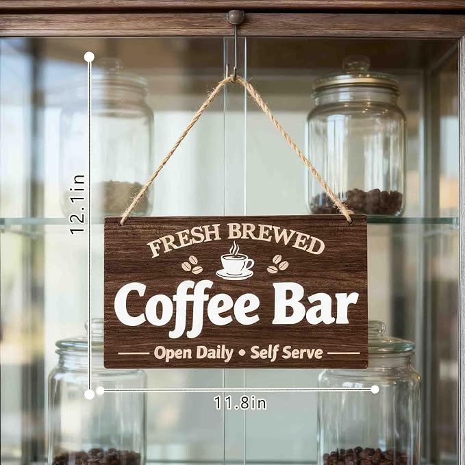 Coffee Bar Decor Sign Station Decor Shop Home Kitchen Cafe Decorations - Image 2