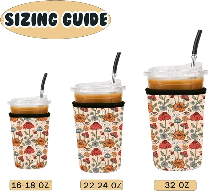Reusable Insulated Neoprene Iced Coffee Cup Sleeve, Durable Drink Sleeve - Image 5