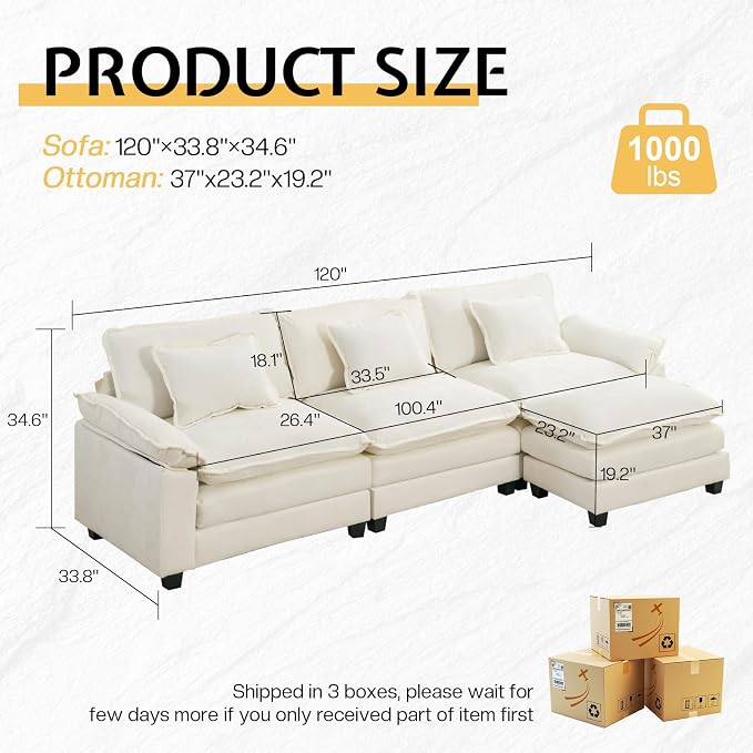 Modular Sectional Sofa, Cloud Couch - Image 2
