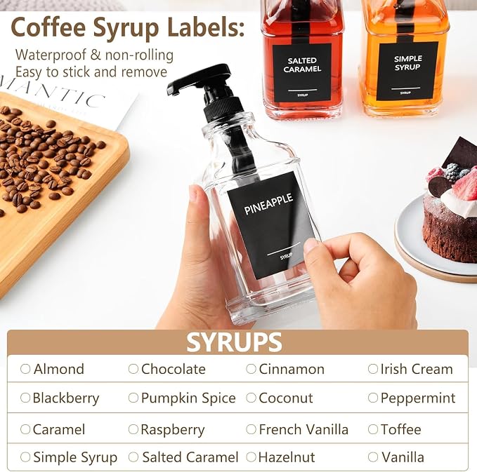 3 Pack 16.9oz Glass Coffee Syrup Dispenser - Image 4