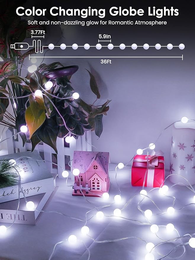 Red White and Blue Smart Color Changing String Lights - Image 2