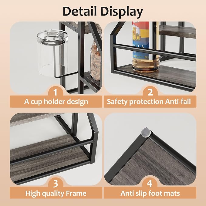 Coffee Syrup Rack Organizer, 3 Tier Countertop Storage Shelves, Kitchen Storage - Image 6