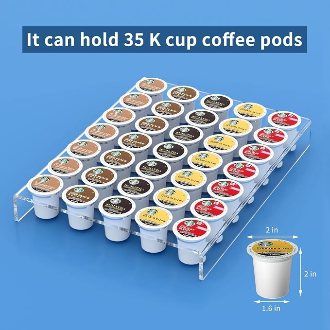 AITEE Acrylic K Cup Drawer Organizer, Hold 35 Coffee Capsules, K Cup Coffee Pod - Image 3