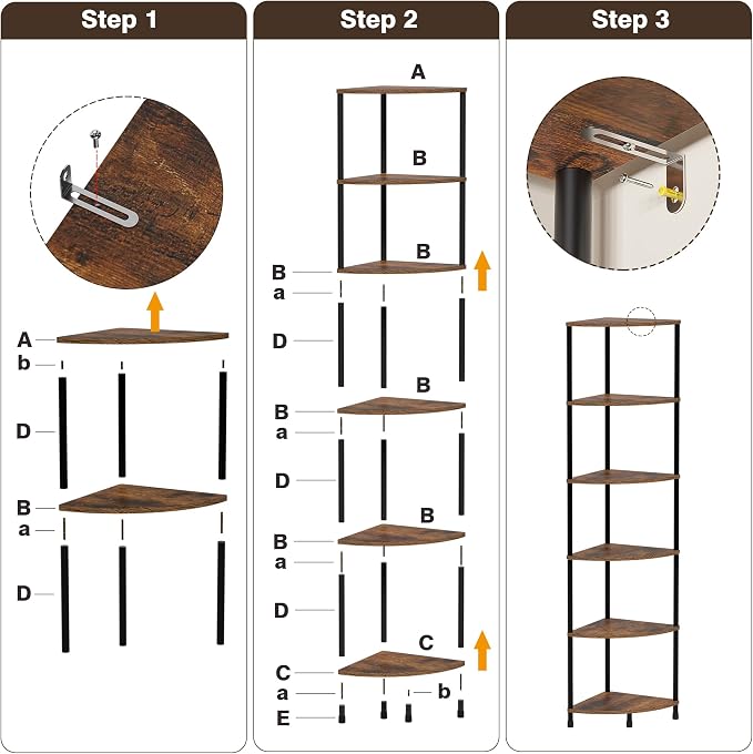 Corner Plant Stand Shelf, 6 Tier Tall Shelf - Image 8