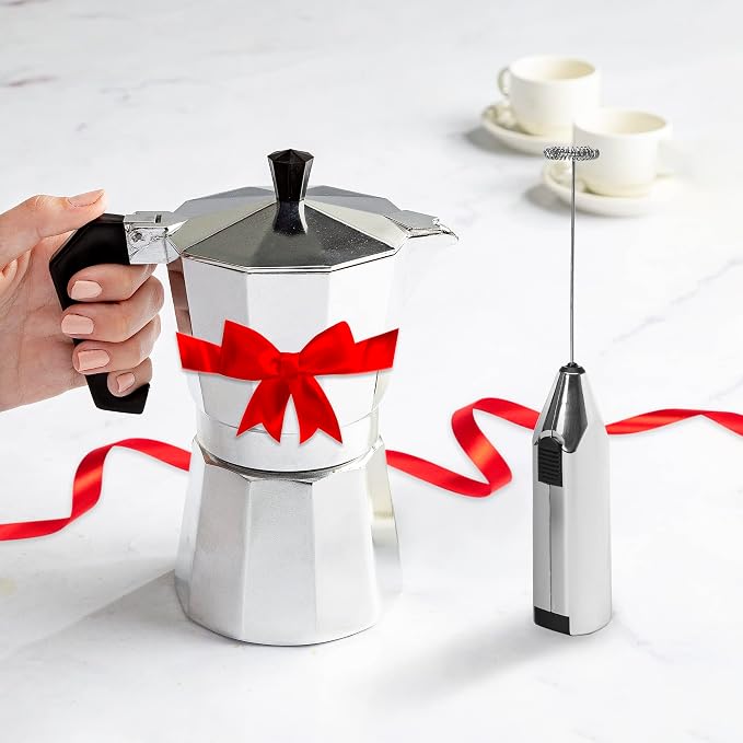 Primula Stovetop Espresso Maker and Handheld Electric Milk Frother Gift Set - Image 12