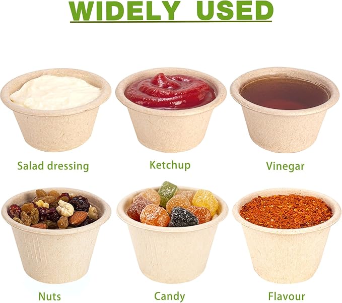 Gere Disposable Testing Bowls, 100 Pack, 2 oz, Natural Biodegradable Bagasse - Image 4