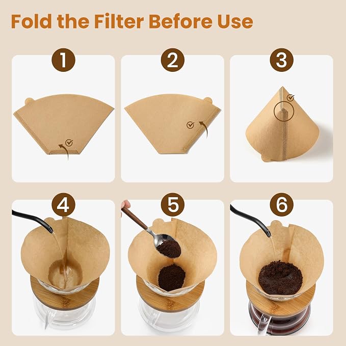 AOZITA #4 Cone Coffee Filters 8-12 Cup, No Blowout, Disposable Coffee Filter - Image 3
