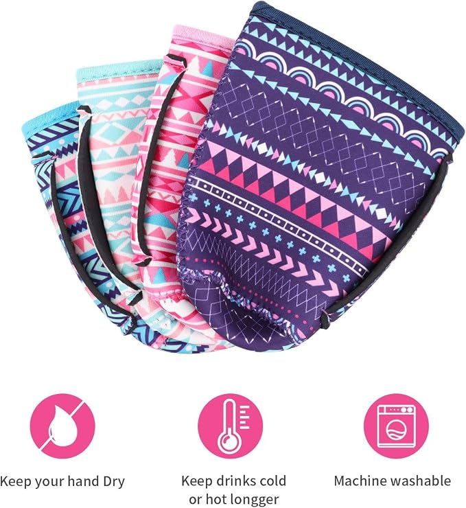 4Pack Reusable Iced Coffee Sleeve Insulator Sleeves - Image 3