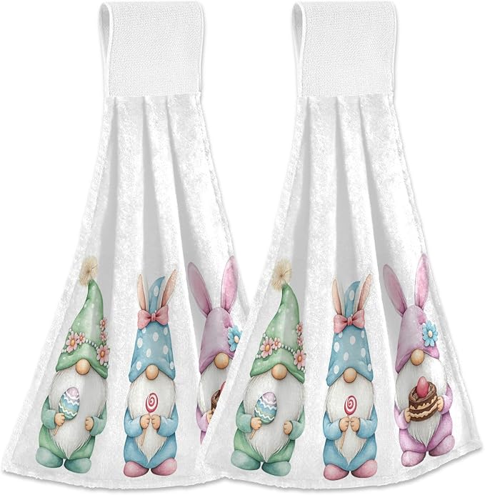 Dussdil Easter Gnomes Eggs Bunny Kitchen Hanging Towels Bathroom Hand Bath by Dussdil