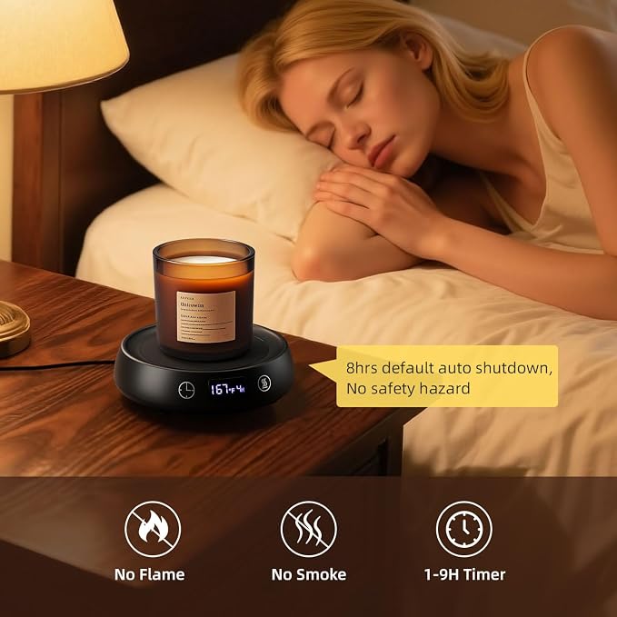 Mug Warmer for Desk, Electric Coffee Cup Warmer 8H Auto Shut Off Candle Warmer - Image 4