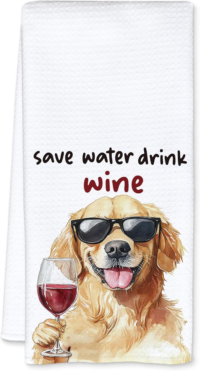 Funny Golden Retriever Kitchen Towels, Gifts by Unknown