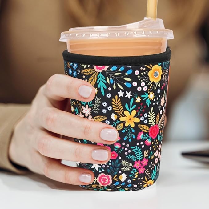 Reusable Insulated Neoprene Iced Coffee Cup Sleeve, Durable Drink Sleeve - Image 3