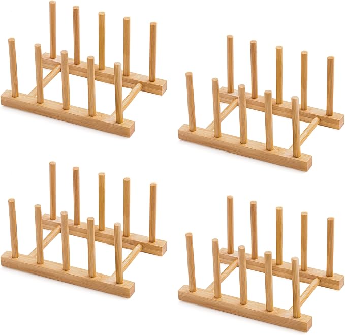 Bamboo Dish Drying Rack for Kitchen Counter and Cabinet, by Oyydecor