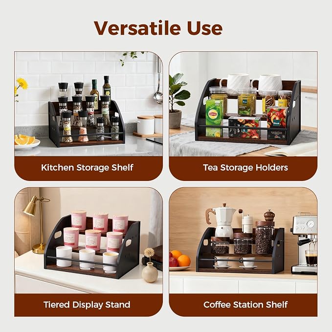 Liquor Bottle Display Shelf, Coffee Syrup Rack Organizer - Image 4