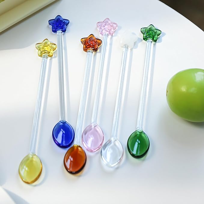 6 Pieces Coffee Glass Spoon, 6.2inch Crystal Clear Stirring Spoons Swizzle - Image 6