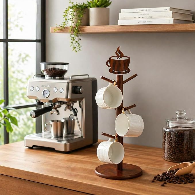 Geelin Coffee Mug Tree Holder 6 Hooks - Image 5
