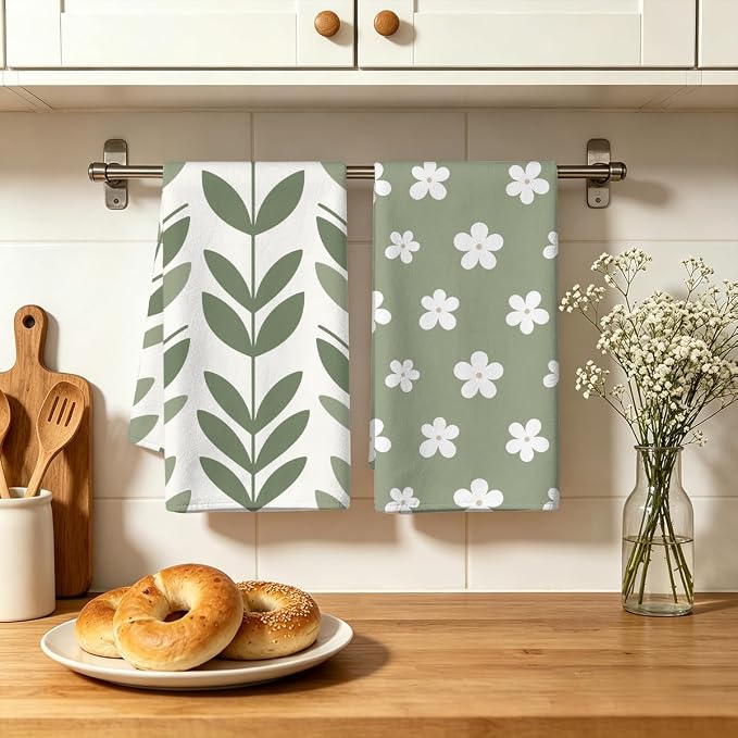 MAYJOYDIY 4 Pcs Nordic Style Kitchen Towels Minimalist Microfiber Dish Towel - Image 5