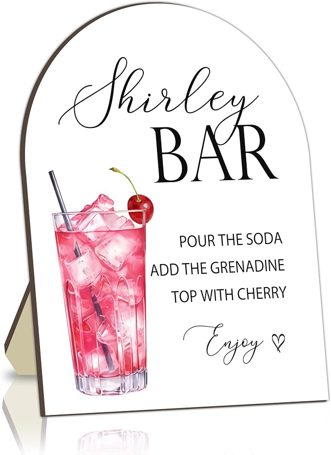 Shirley Bar Sign, Baby Shower Welcome Sign, Shirley Baby Shower Table Decor Sign by Unknown