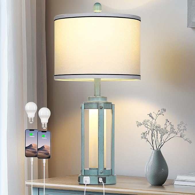 Industrial Farmhouse Table Lamp, Nightstand Metal Lamp by Lolikit