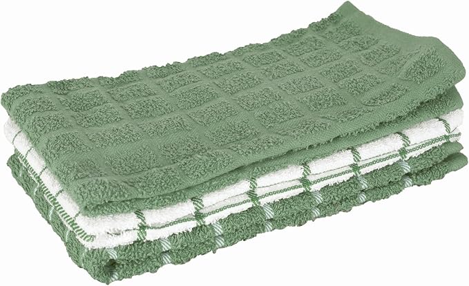 Ritz Premium 100% Cotton Terry Check Kitchen Dish Towels by RITZ