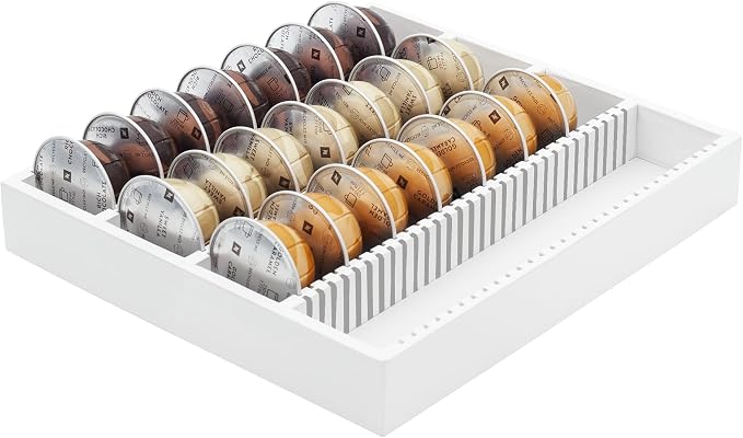 MinBoo Bamboo Coffee Capsule Storage Drawer Tray, Bamboo Drawer Insert by MinBoo