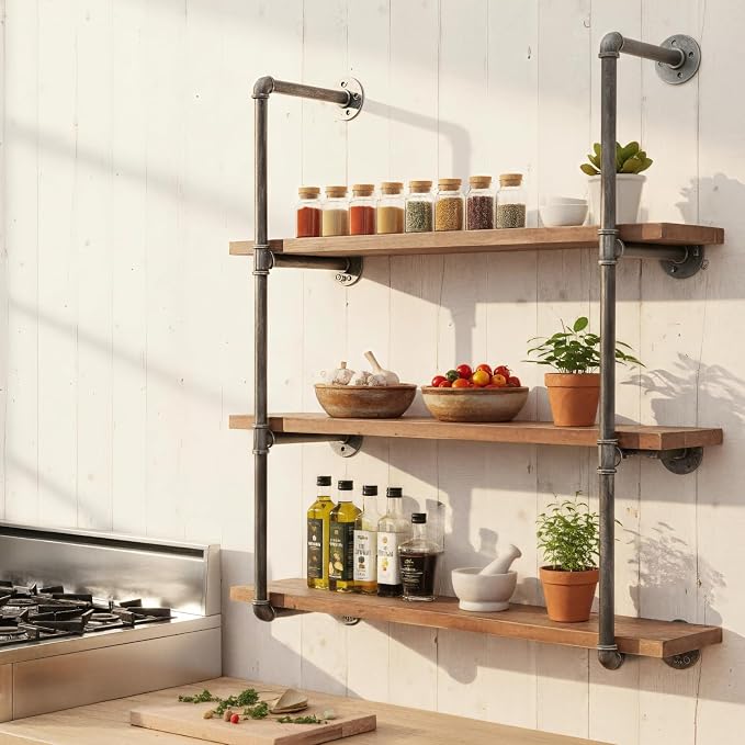 Industrial Wall Mounted Iron Floating Pipe - Image 3
