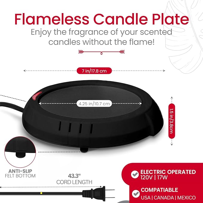 Candle Warmer Plate Safely Releases Scents Without a Flame- Used as Candle Jar - Image 2