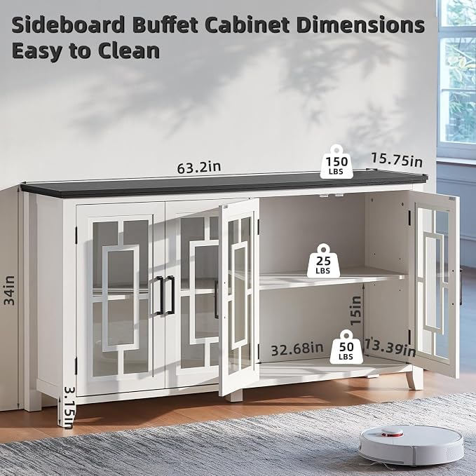 Joaxswe Large Sideboard Buffet Cabinet - Image 2